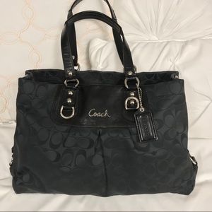 Authentic Coach Purse - Black Coach Handbag/Satchel w/Removable Crossbody Strap